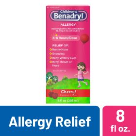 Children's Benadryl Allergy Relief Liquid;  Cherry Flavor;  8 fl oz