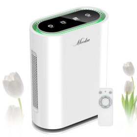 Mooka True HEPA+ Air Purifier, Large Room to 1,350 Sq Ft, Auto Mode, Air Quality Sensor, Enhanced 6-Point Purification, for Allergies and Pets, Rid of