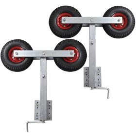 Boat Trailer Double Wheel Bow Support Set of 2 23.2"-33.1"