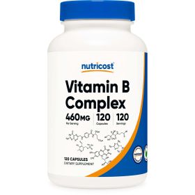 Nutricost Vitamin B Complex 460mg, 120 Capsules - with Vitamin C - Energy Complex Supplement