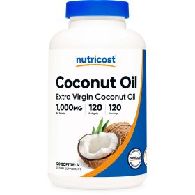 Nutricost Coconut Oil Softgels 1000mg, 120 Softgels, Gluten Free and Non-GMO Supplement
