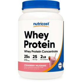 Nutricost Whey Protein Concentrate Powder (Strawberry Milkshake) 2LBS - Non-GMO