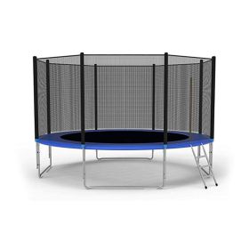 10' Round Trampoline Combo Bounce Jump Trampoline With Safety Enclosure And Spring Pad