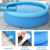 Inflatable Swimming Pool Above Ground with Electric Air Pump & Filter Pump, Repair Kit Accessories Ring Round Pools for Outdoor Garden Lawn Backyard F
