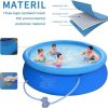 Inflatable Swimming Pool Above Ground with Electric Air Pump & Filter Pump, Repair Kit Accessories Ring Round Pools for Outdoor Garden Lawn Backyard F