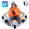 52 Inch Inflatable Snow Sled with Cold-Resistant and Heavy-Duty Material