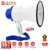 5 Core Megaphone Bull Horn 30W Loud Speaker 800 Yards Range Portable Bullhorn w Recording Volume Control Siren Noise Maker for Kids and Adults for Coa