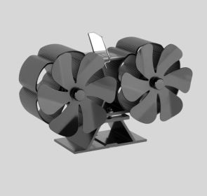 Thermal Power Fireplace Fan Desktop Double Head 12 Blade