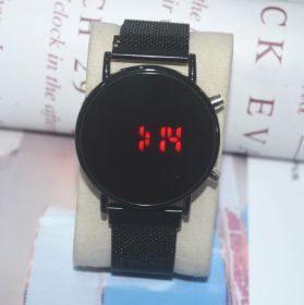 Simple Leisure LED Luminous Magnet Watch (Color: Black)