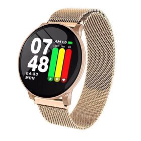 Smart Watch Round Single Point Exercise Pedometer Heart Rate Monitor Smart Bracelet (Option: Gold-Usb)