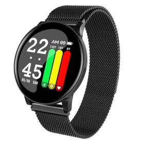 Smart Watch Round Single Point Exercise Pedometer Heart Rate Monitor Smart Bracelet (Option: BlackA-Usb)