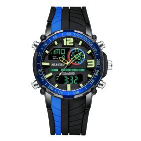 Business Sports Multi-function Dual Display Men's Watch (Color: Blue)