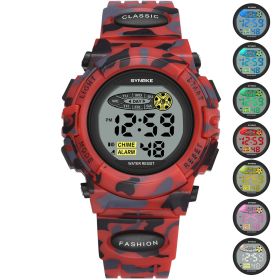Colorful Luminous Children's Student Electronic Watch (Color: Red)