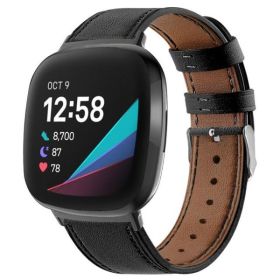 Round Tail Leather Strap Round Tail Buckle (Option: Black-Silver connector)
