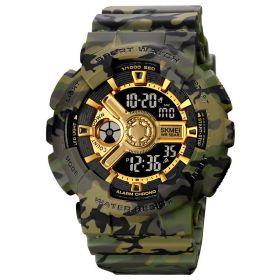 Youth Sports Watch Male Multi-function Waterproof Student Electronic Watch (Option: Green-Man)