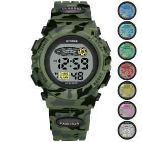 Colorful Luminous Children's Student Electronic Watch (Color: Green)