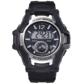 Fashion Casual Couple Electronic Watch Student (Option: Black and silver)