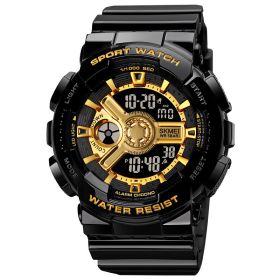 Youth Sports Watch Male Multi-function Waterproof Student Electronic Watch (Option: Gold-Man)