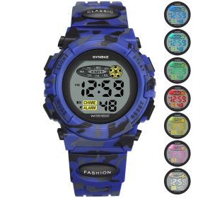 Colorful Luminous Children's Student Electronic Watch (Color: Dark Blue)