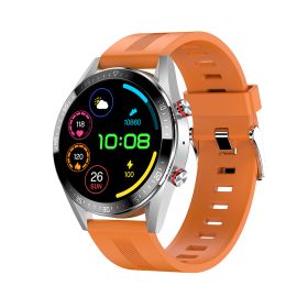 Heart Rate Health Monitoring Bluetooth Music Smart Phone Watch (Color: Orange)