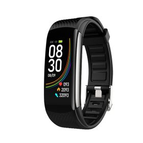 Exercise Pedometer Health Monitoring Smart Bracelet (Color: Black)