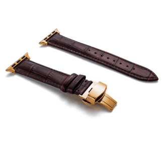 Strap 4 Slub Pattern Double Button Butterfly Buckle Strap (Option: P-42MM)