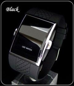 Men's Fashion Silicone Square Sports Watch (Color: Black)