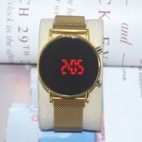 Simple Leisure LED Luminous Magnet Watch (Color: Gold)