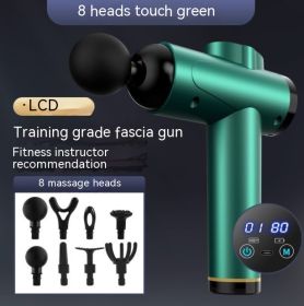 Massage Gun Instrument Muscle Relaxation Massage (Option: Dark Green-6 Gear Button Style 4 Heads)