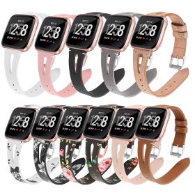 Printed Leather Band With Perforated Cowhide On Top (Color: Black)