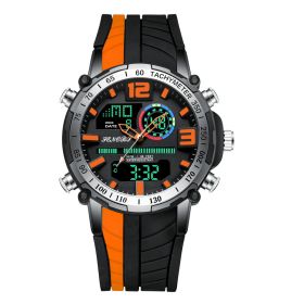 Business Sports Multi-function Dual Display Men's Watch (Color: Orange)