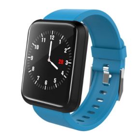 Smart Bracelet Blood Pressure Heart Rate Sports Bracelet Men And Women Big Color Screen Bluetooth Bracelet (Color: Blue)