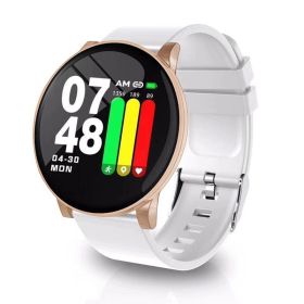 Smart Watch Round Single Point Exercise Pedometer Heart Rate Monitor Smart Bracelet (Option: White-USB)