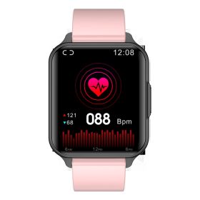 Body Temperature Heart Rate Waterproof Sports Watch (Color: Pink)