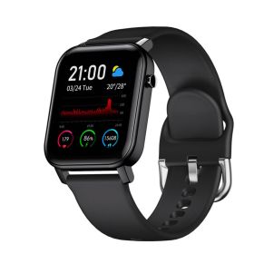 Smart Bracelet Full Touch Square Screen 1.4 Inch IPS HD IP68 Waterproof Heart Rate And Blood Pressure Smart Reminder Watch (Color: Black)