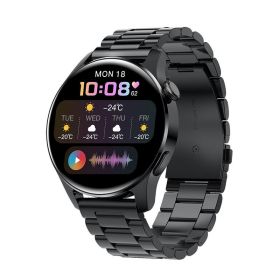 Smart Watch Heart Rate Blood Pressure Blood Oxygen Monitoring Bluetooth Call Music Astronaut Watch (Option: Black crude steel)