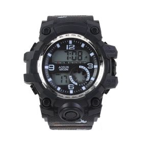 Watch Female Round Korean Style Simple Waterproof Sports Electronic (Color: Black)