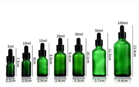 Glass Fine Oil Bottle Avoid Light Glue Head Dropper Bottle  Stock Bottling Cosmetics (Option: Green-50ml)