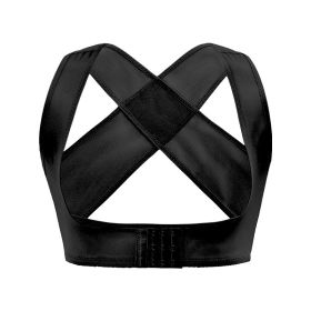 Invisible Body Shaper Corset Women Chest Posture Corrector Belt Back Shoulder Support Brace Posture Correction for Health Care (Color: Black, size: L)