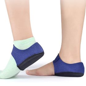 1pair Heel Brace With Hook And Loop Fastener; Breathable Heel Cushions; Heel Cups With Gel Pads For Women Men (Color: Blue, size: S)