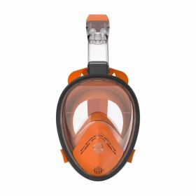 Snorkeling Mask; Full Face Snorkeling & Diving Mask With 180¬∞ Panoramic View With Longer Vent Tube; Waterproof; Anti-Fog & Anti-Leak Technology Mask; (Color: Orange, size: S/M)