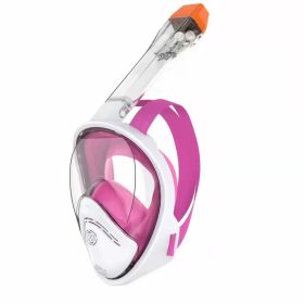 Snorkeling Mask; Full Face Snorkeling & Diving Mask With 180¬∞ Panoramic View With Longer Vent Tube; Waterproof; Anti-Fog & Anti-Leak Technology Mask; (Color: Pink, size: M/L)