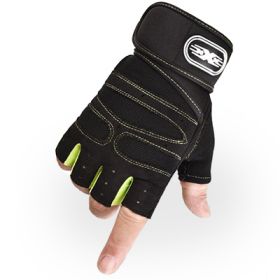Gloves Weight Exercises Half Finger Lifting Gloves Body Building Training Sport Gym Fitness Gloves for Men Women (Color: Green, size: M)