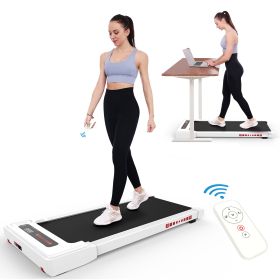 Walking Pad Treadmill Under Desk,Portable Mini Treadmill 265 lbs Capacity with Remote Control,Installation-Free Jogging Machine for Home/Office,Blueto (Color: White)