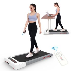 Walking Pad Treadmill Under Desk,Portable Mini Treadmill 265 lbs Capacity with Remote Control,Installation-Free Jogging Machine for Home/Office,Blueto (Color: Grey)