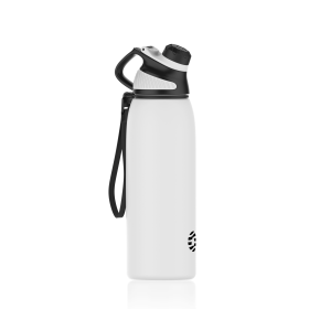 Healter 20oz Leakproof Free Drinking Water Bottle with Spout Lid for;  600ml Stainless Steel Sports Water Bottle for Fitness;  Gym and Outdoor Sports (Color: White, size: 20oz)