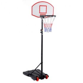 Portable Outdoor Adjustable Basketball Hoop System Stand (Color: Black & Red, Type: Exercise & Fitness)