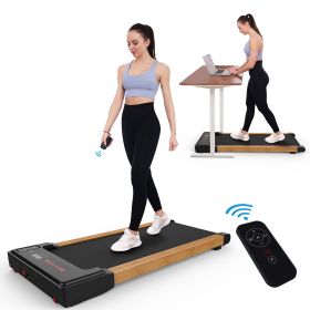 Walking Pad Treadmill Under Desk,Portable Mini Treadmill 265 lbs Capacity with Remote Control,Installation-Free Jogging Machine for Home/Office,Blueto (Color: Brown/Black)