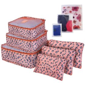 9Pcs Clothes Storage Bags Water-Resistant Travel Luggage Organizer Clothing Packing Cubes (Color: Leopard)