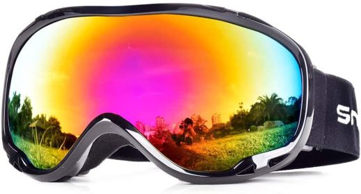 Snowledge Ski Goggles-Snow Snowboard Goggles OTG for Men Women Adult, Anti Fog 100% UV Protection (Color: HB-167 BRed)
